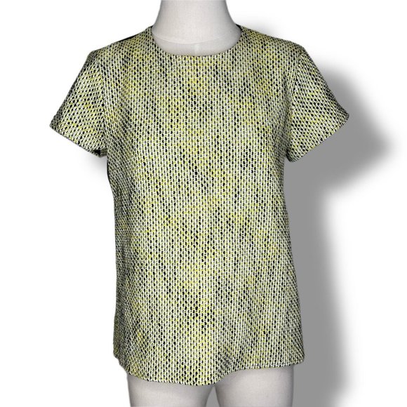 Banana Republic Tweed Front Yellow and Black Top Size Small - Picture 1 of 9